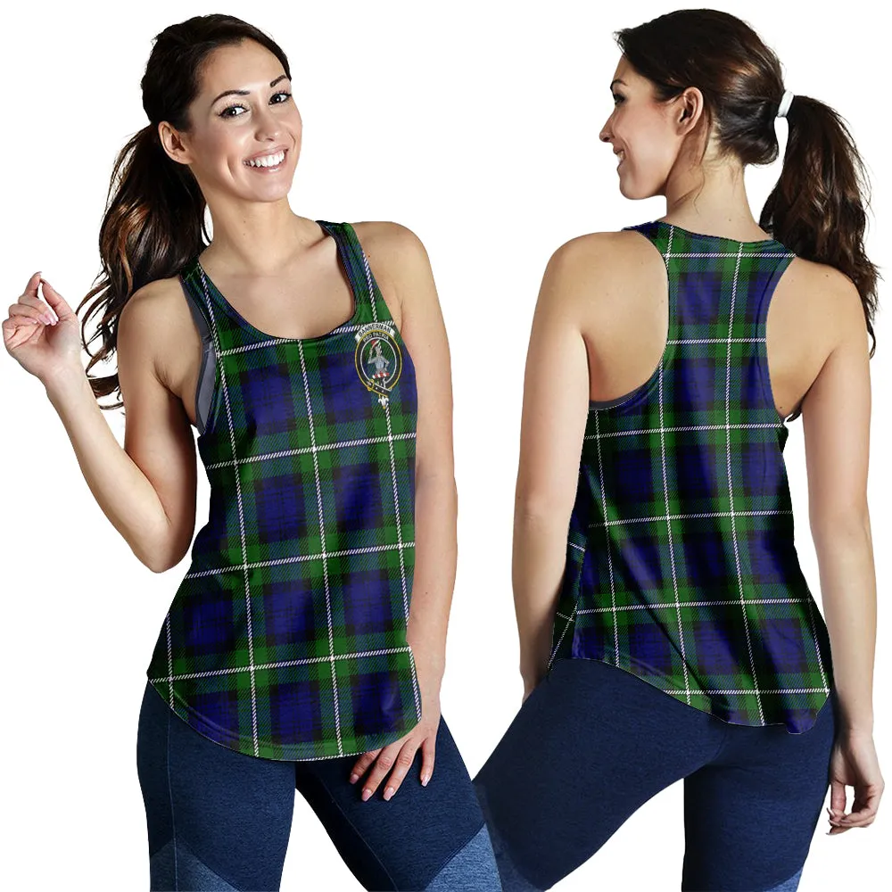 Bannerman Tartan Women Racerback Tanks with Family Crest