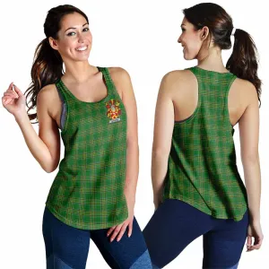 Bateman Irish Clan Tartan Women's Racerback Tanks with Coat of Arms