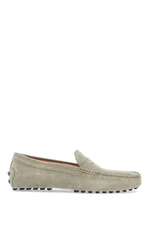 BEIGE SUEDE DRIVING MOCCASIN FOR MEN WITH RUBBER SOLE