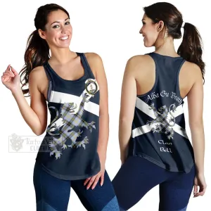 Bell Tartan Lion Rampant Women's Racerback Tanks  Proudly Display Your Heritage with Alba Gu Brath and Clan Name