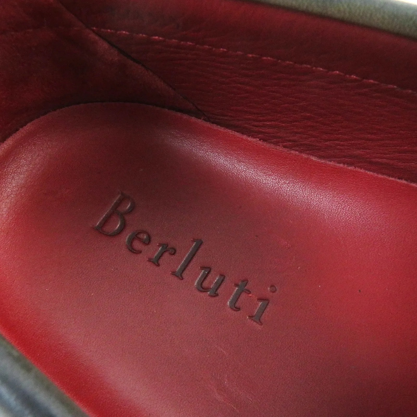 Berluti Calligraphy Leather Driving Shoes Navy 7