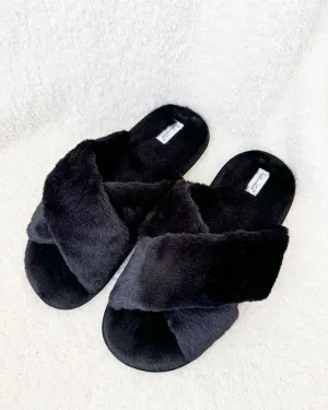 Black Criss Cross Slipper