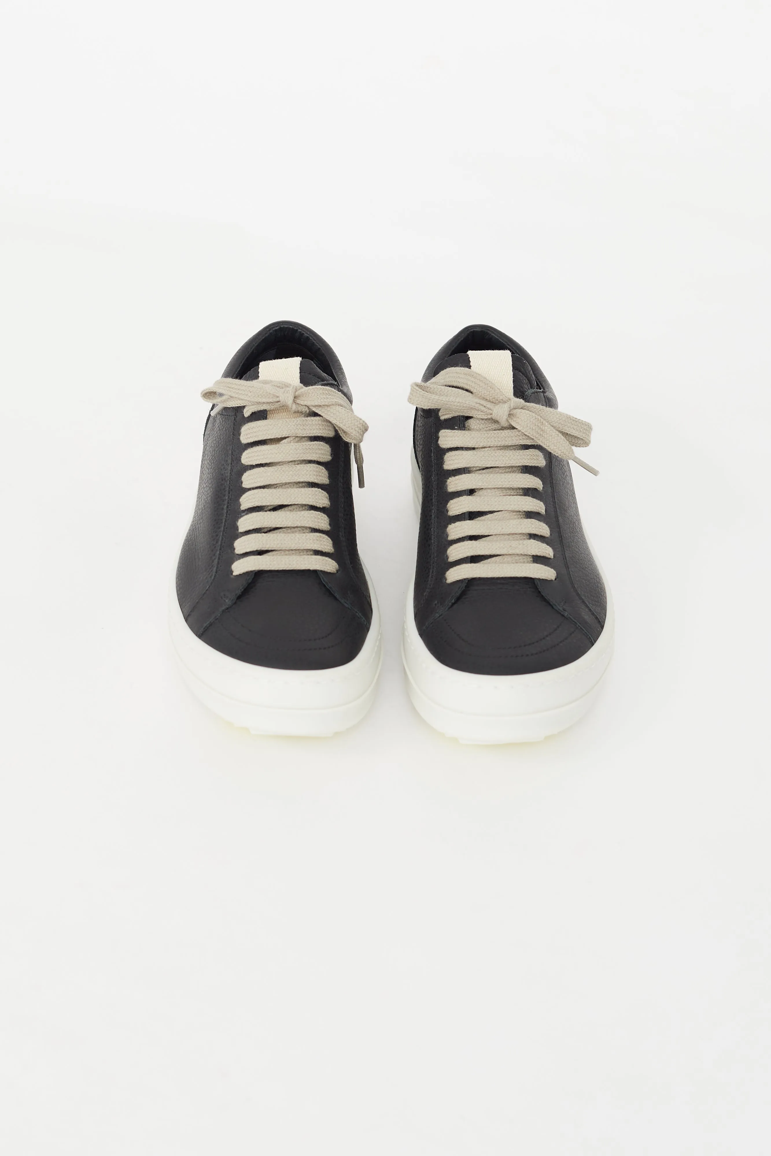 Black Leather Vintage Low Sneaker