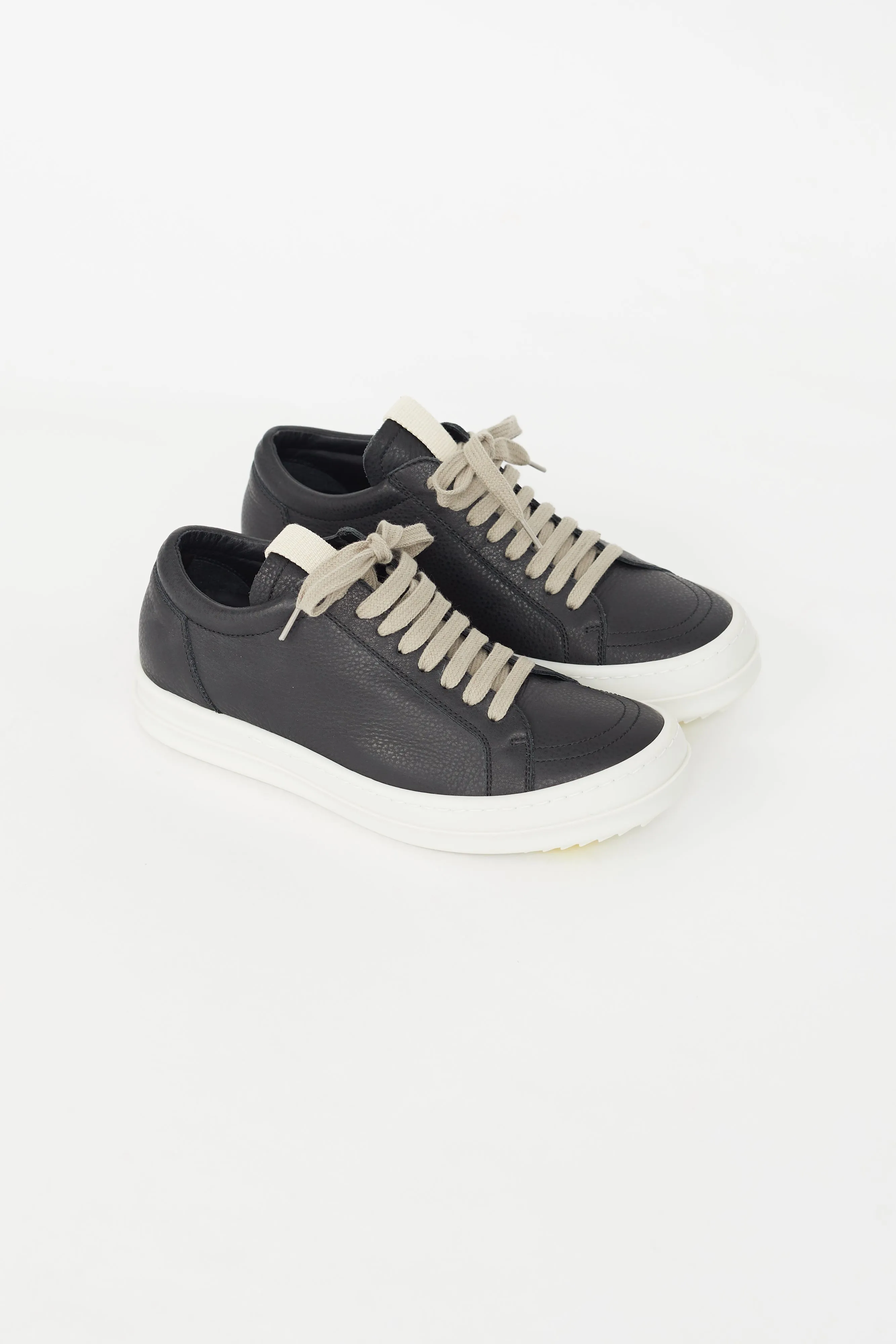 Black Leather Vintage Low Sneaker