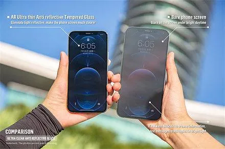 Blueo AR Ultrathin Anti-Reflective HD Tempered Glass for iPhone 13 /13 Pro