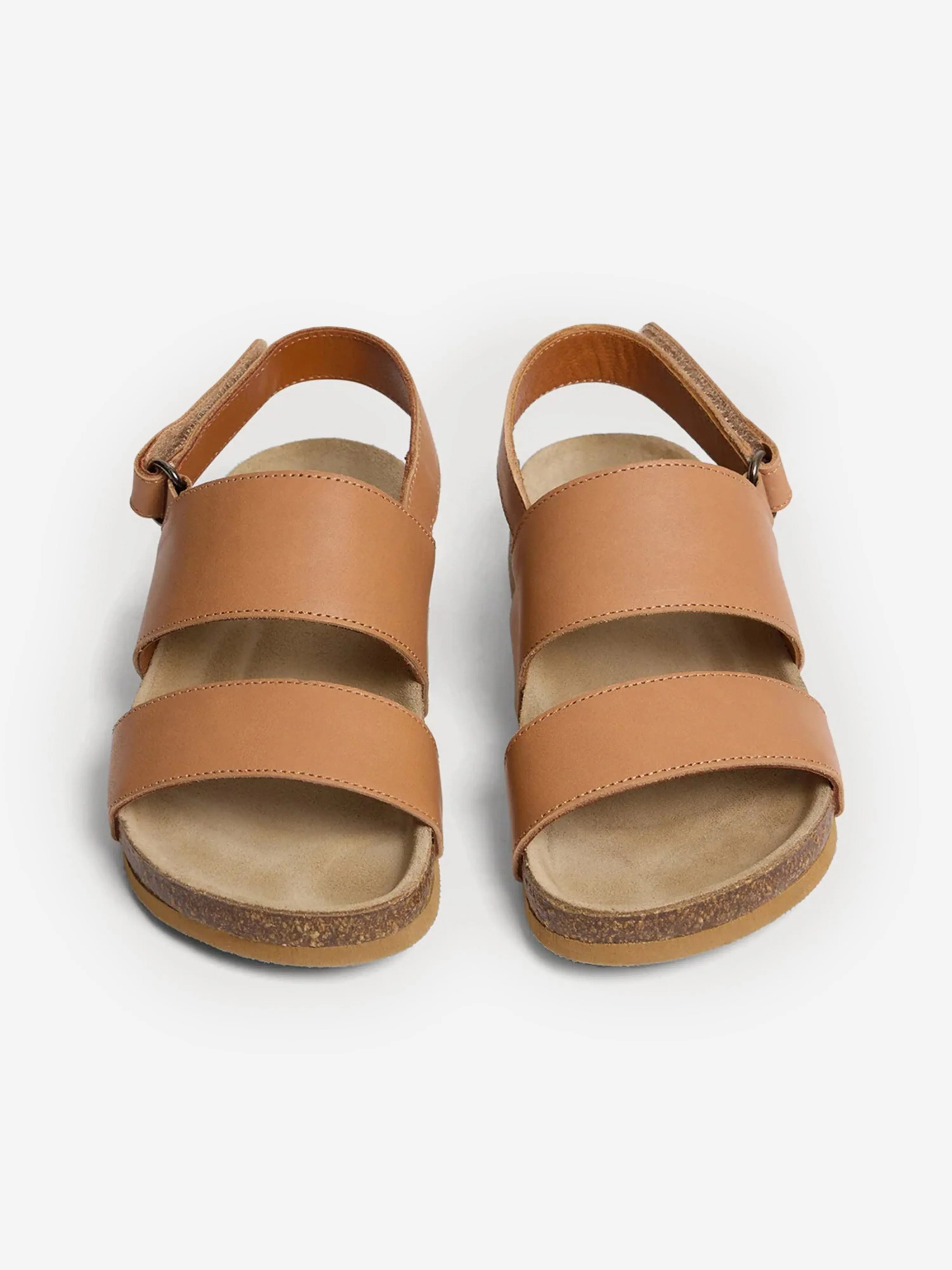 Bonpoint Boys Leather Agostino Sandals in Brown