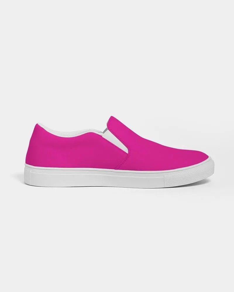 Bright Magenta Slip-On Canvas Sneakers | Women's | Bright Pure Magenta | C0M100Y0K0