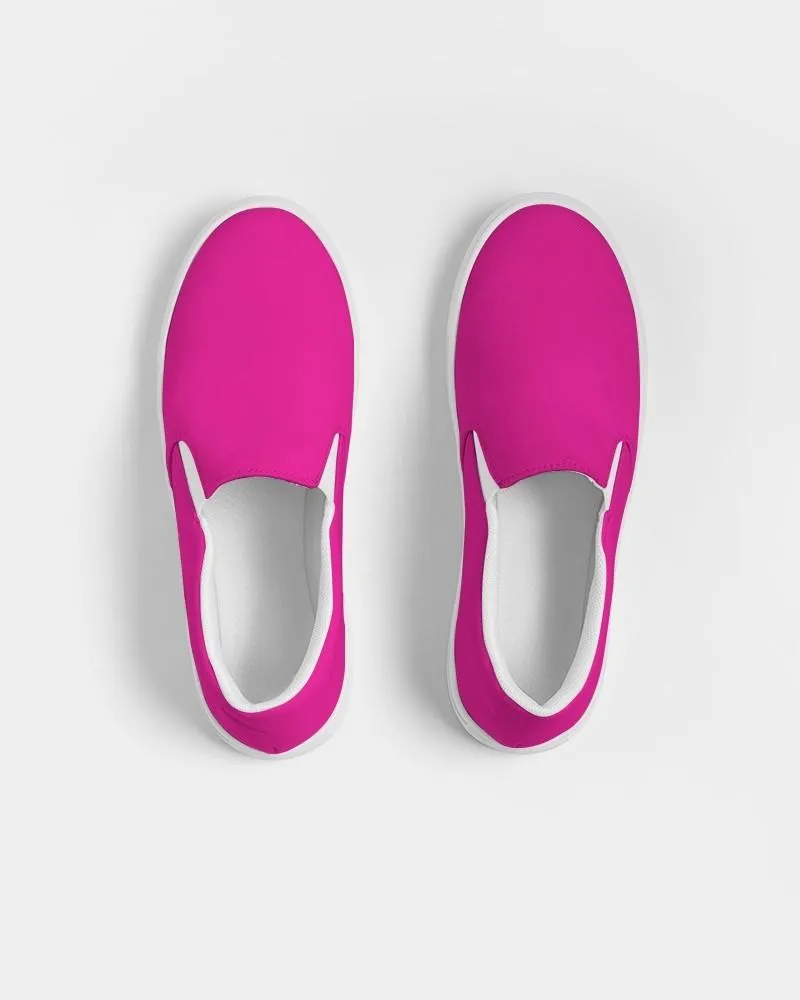 Bright Magenta Slip-On Canvas Sneakers | Women's | Bright Pure Magenta | C0M100Y0K0