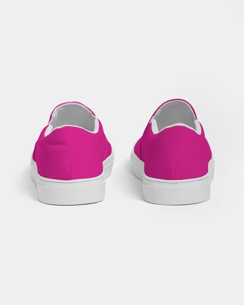 Bright Magenta Slip-On Canvas Sneakers | Women's | Bright Pure Magenta | C0M100Y0K0