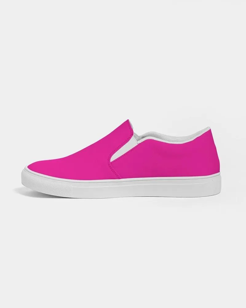 Bright Magenta Slip-On Canvas Sneakers | Women's | Bright Pure Magenta | C0M100Y0K0