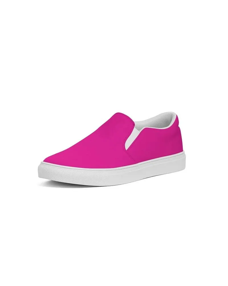 Bright Magenta Slip-On Canvas Sneakers | Women's | Bright Pure Magenta | C0M100Y0K0