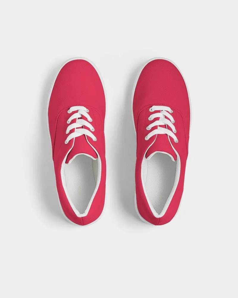 Bright Pink Red Men's Canvas Sneakers | Men's | Bright Pure Pink Red | C0M100Y75K0