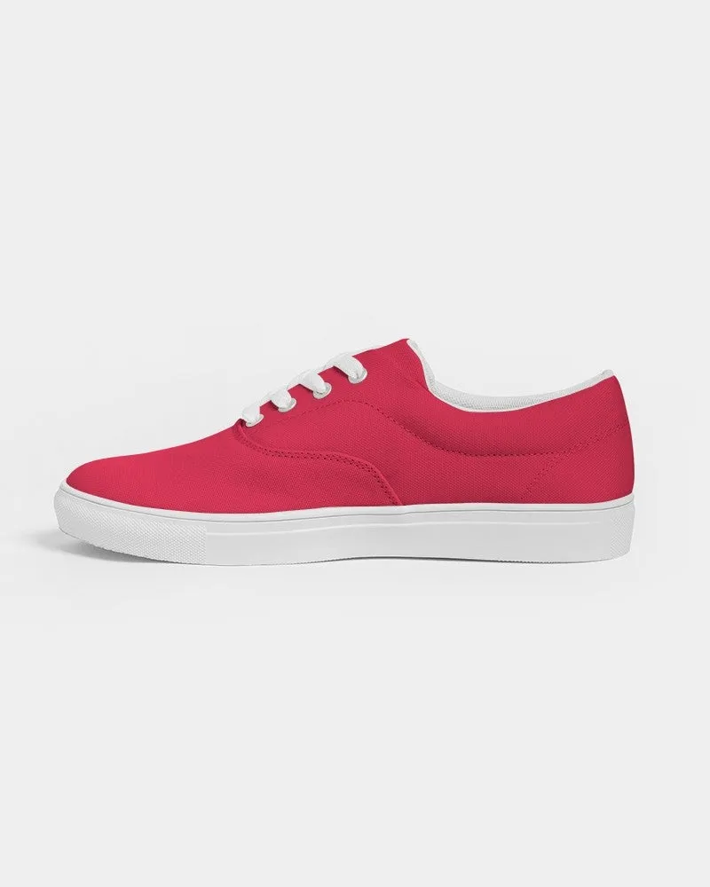 Bright Pink Red Men's Canvas Sneakers | Men's | Bright Pure Pink Red | C0M100Y75K0