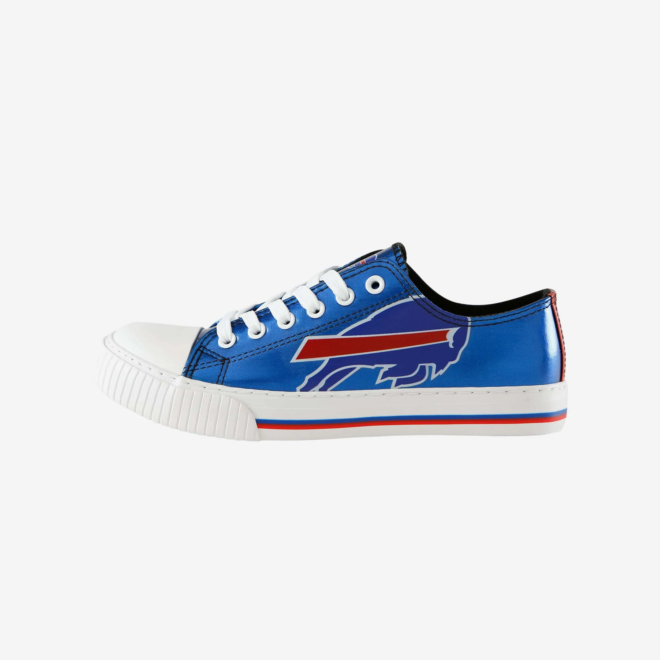 Buffalo Bills Womens Team Color Metallic Low Top Canvas Shoes