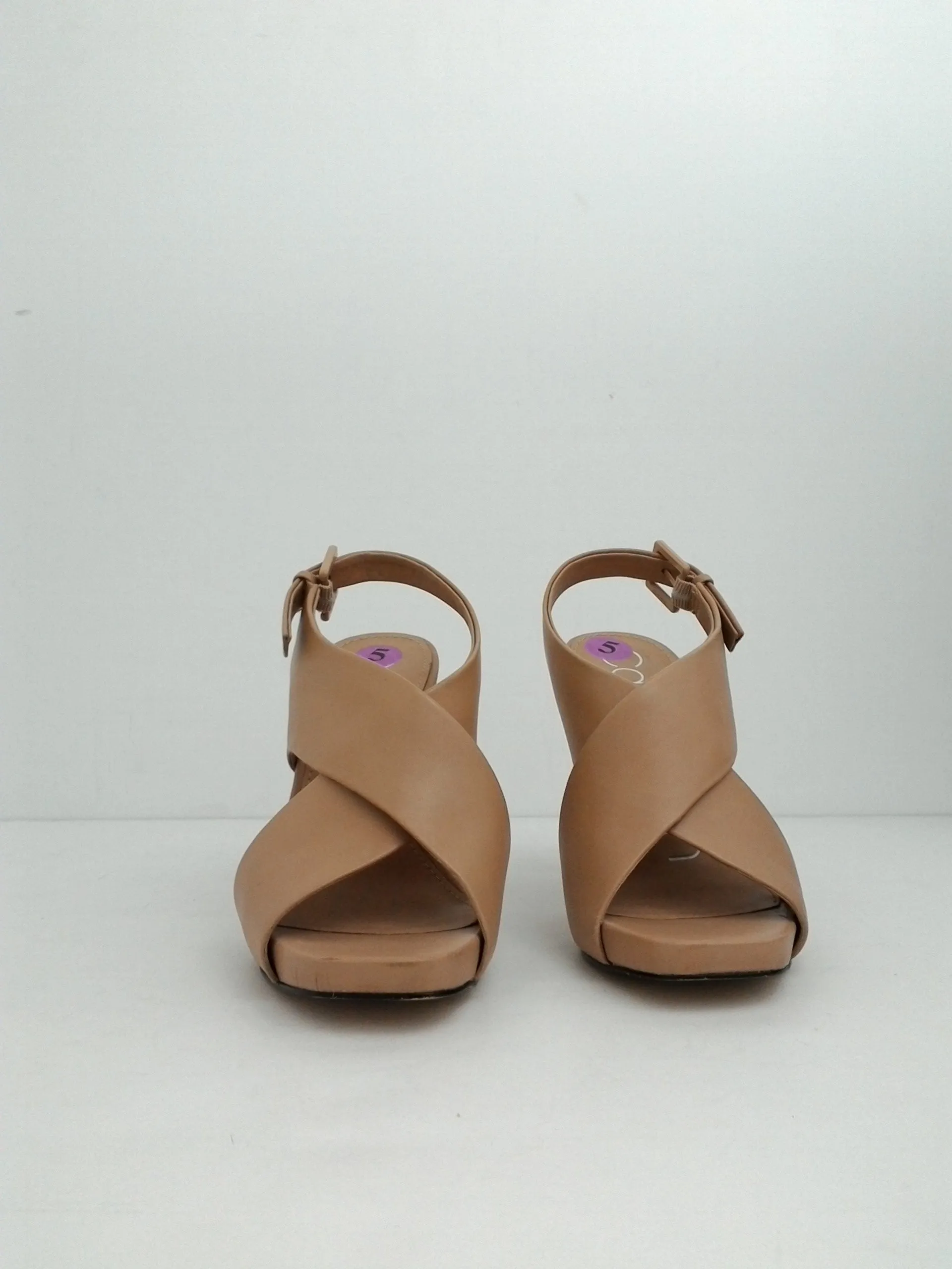 Calvin Klein Women's Myra Sand Leather Platform Sandal Size 5