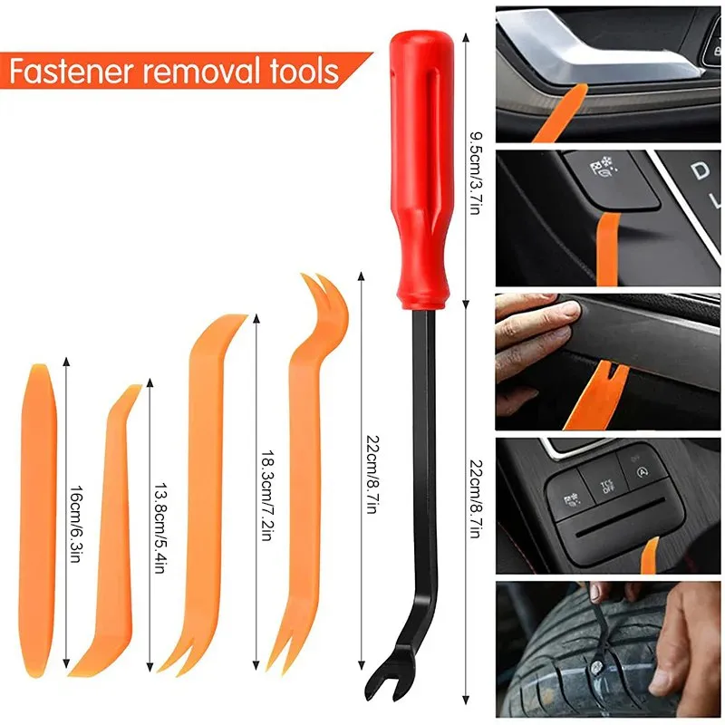 Car Trim Removal Tool - Home Tool Kit with Long Reach Grabber and Non-Destructive Air Wedge Pump