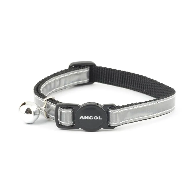 Cat Collar Ancol Gloss Reflective Safety Grey