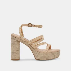 CATINA HEELS LT NATURAL RAFFIA