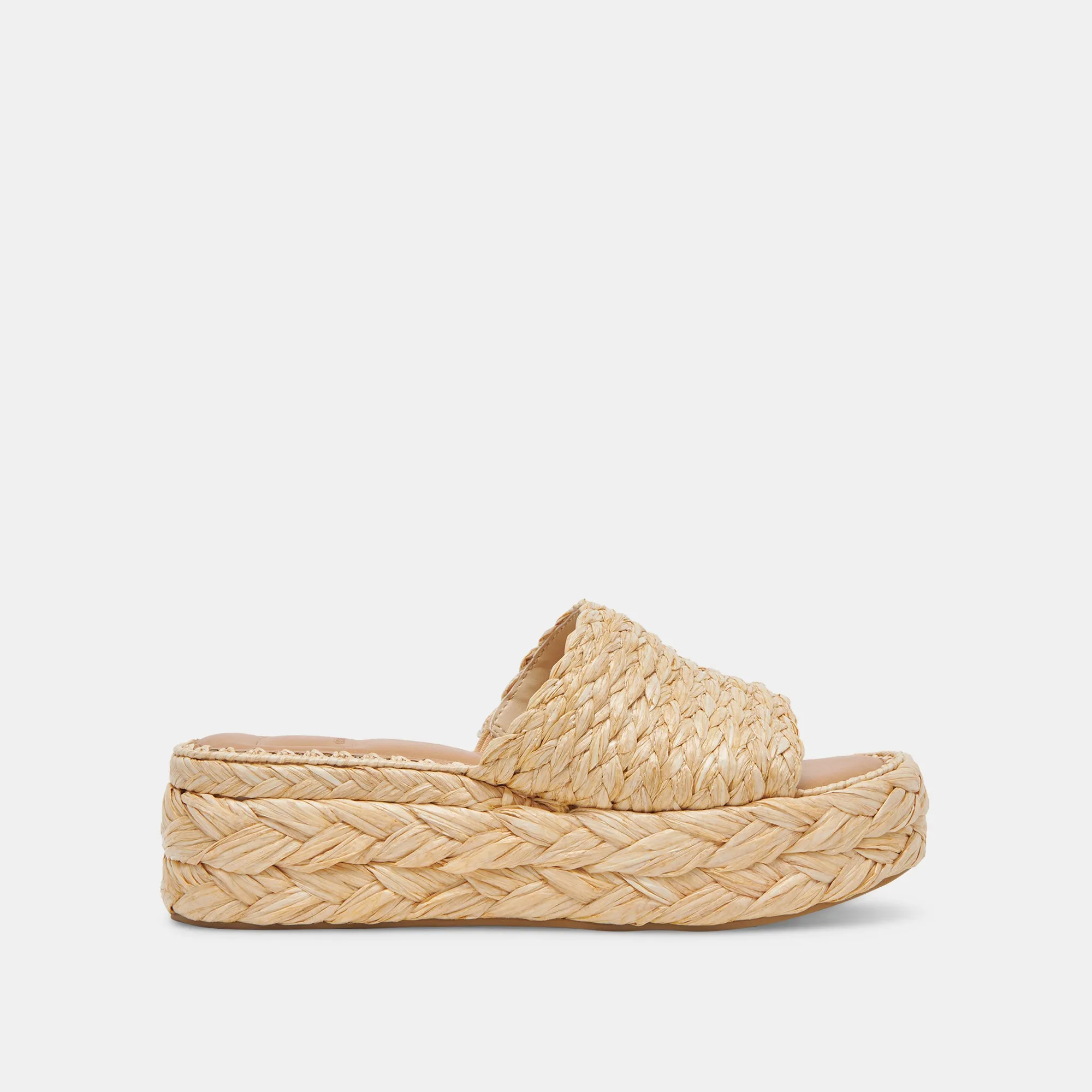 CHAVI WIDE SANDALS LT NATURAL RAFFIA