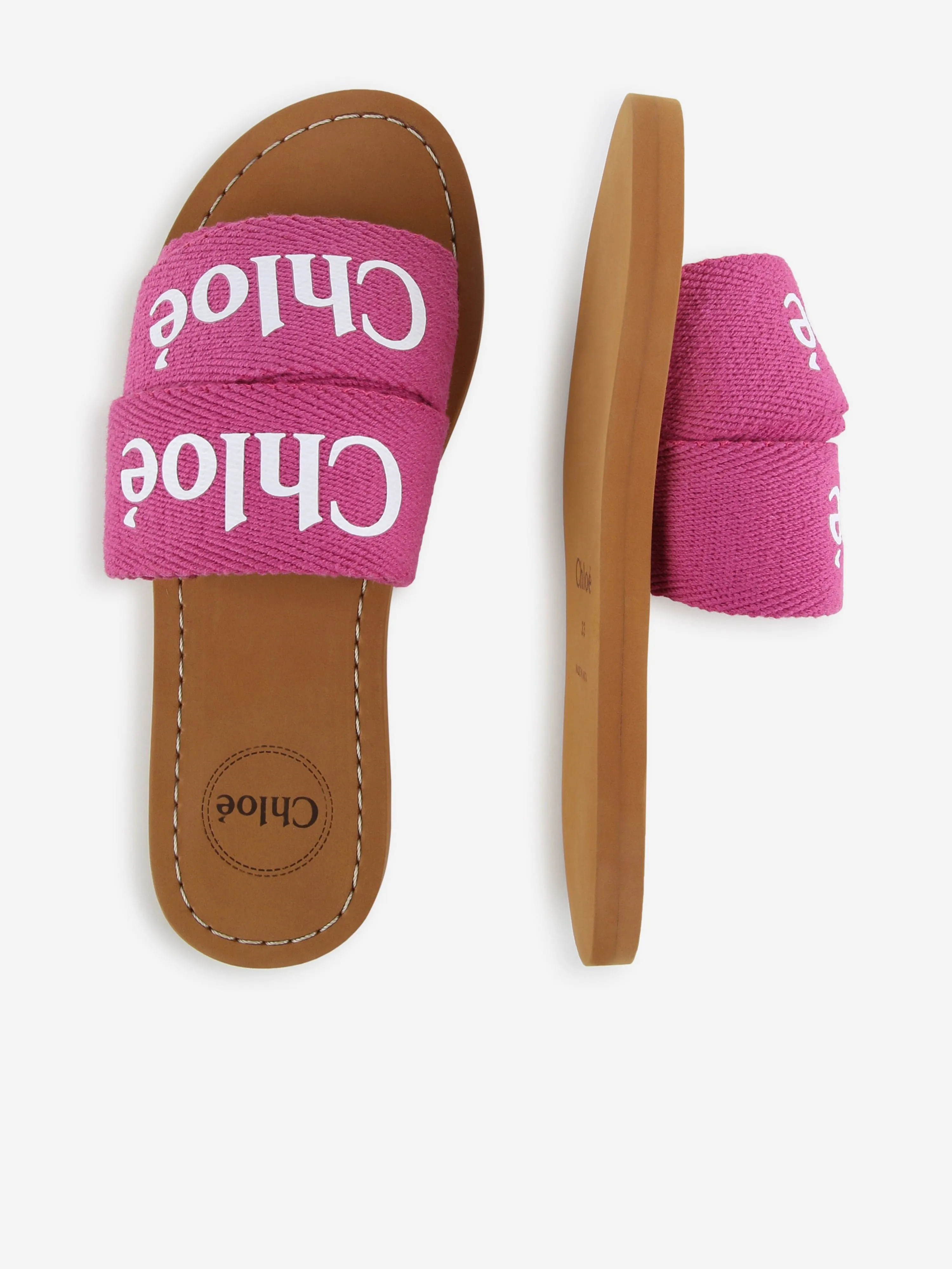 Chloé Girls Logo Slides in Pink