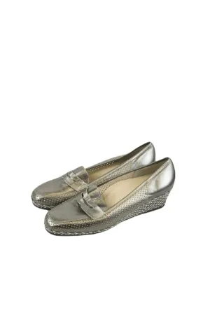 Cinzia Soft Silver Wedge Shoes 10.5