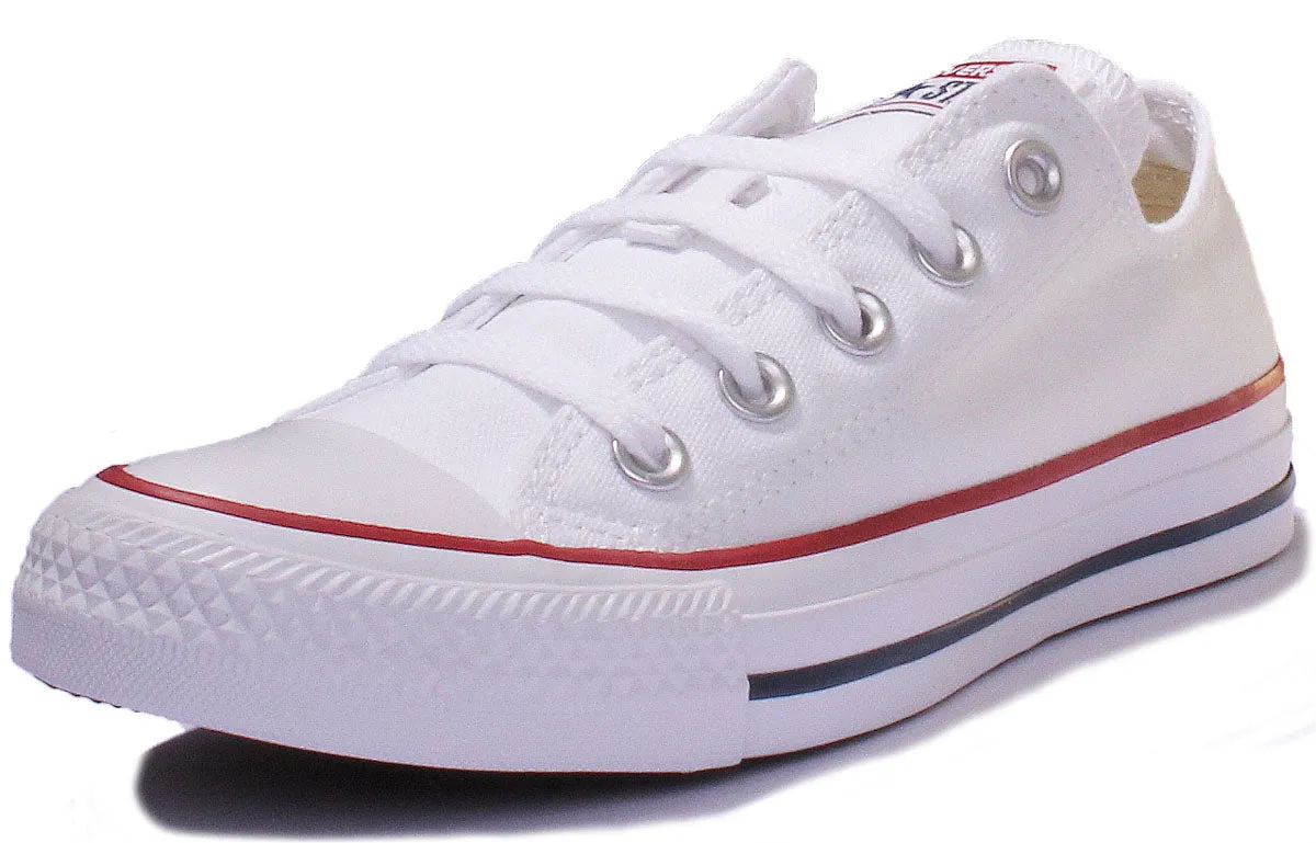 Converse All Star Low Trainer In White Canvas