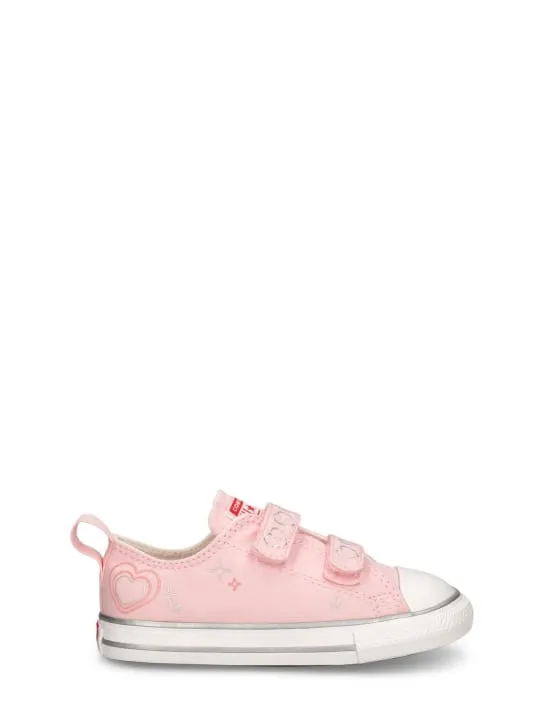 Converse   Embroidered heart canvas strap sneakers 