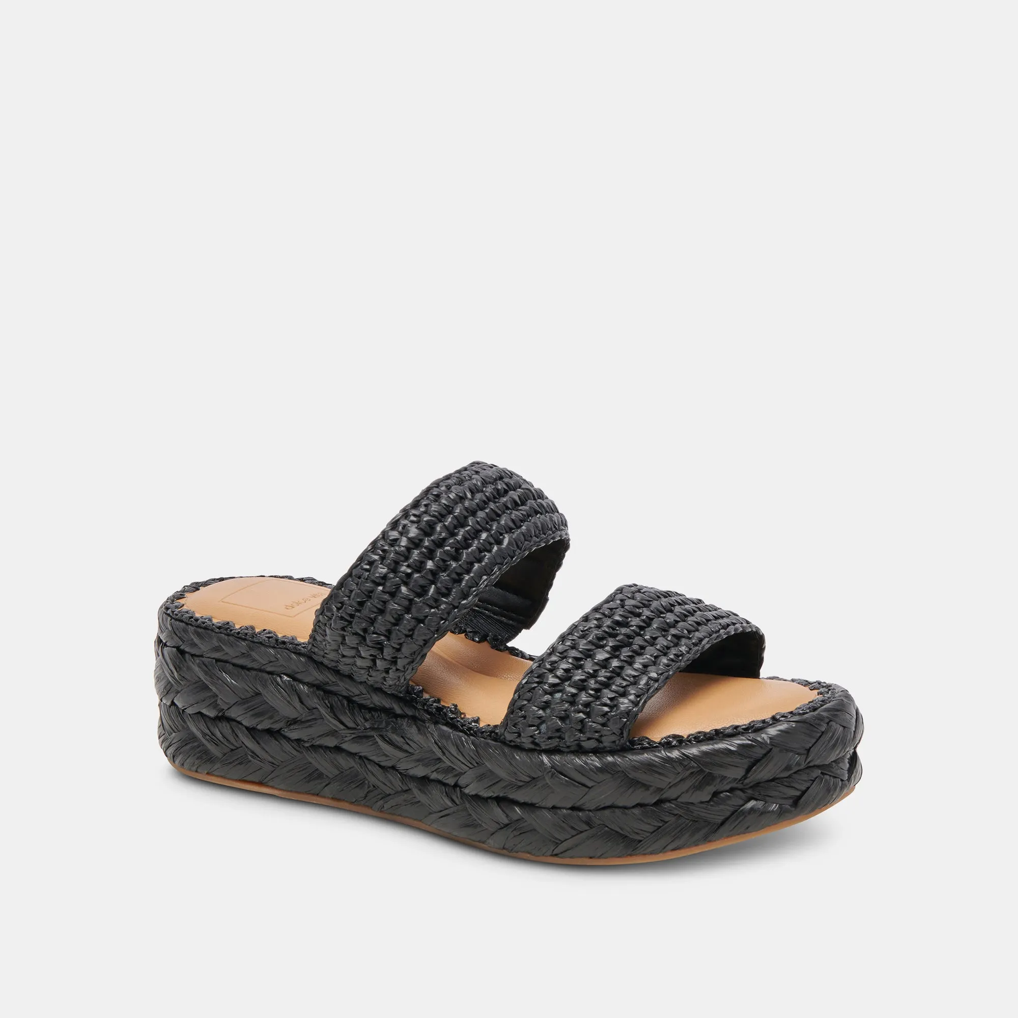 CORLA SANDALS ONYX RAFFIA