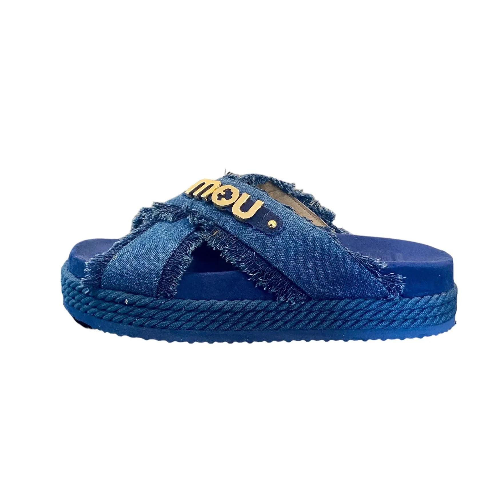 CRISS CROSS DENIM SANDAL