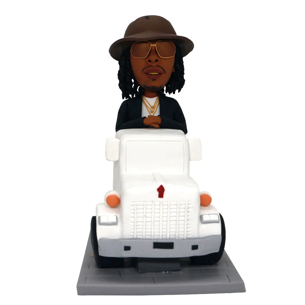 Custom Male Driver Driving Truck Bobblehead