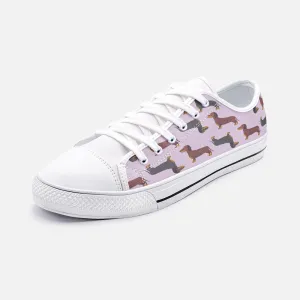 Dachshund Mauve Low Top Unisex Canvas Sneakers