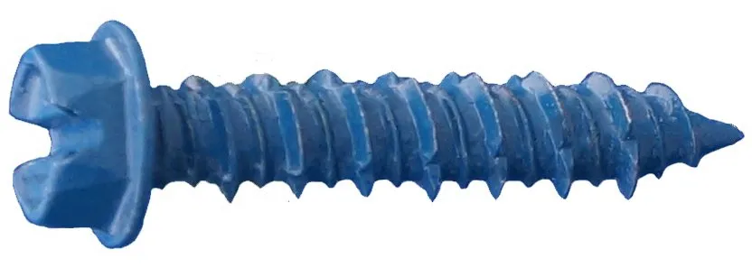 Dagger-Con 1/4" x 1-1/4" Hex Washer Head Blue Concrete Screws - 100 Qty