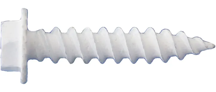 Daggerz 8" x 1" Hex Washer Head White Metal Screws with Serrations Sheet - 8000 Qty