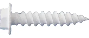 Daggerz 8" x 1" Hex Washer Head White Metal Screws with Serrations Sheet - 8000 Qty