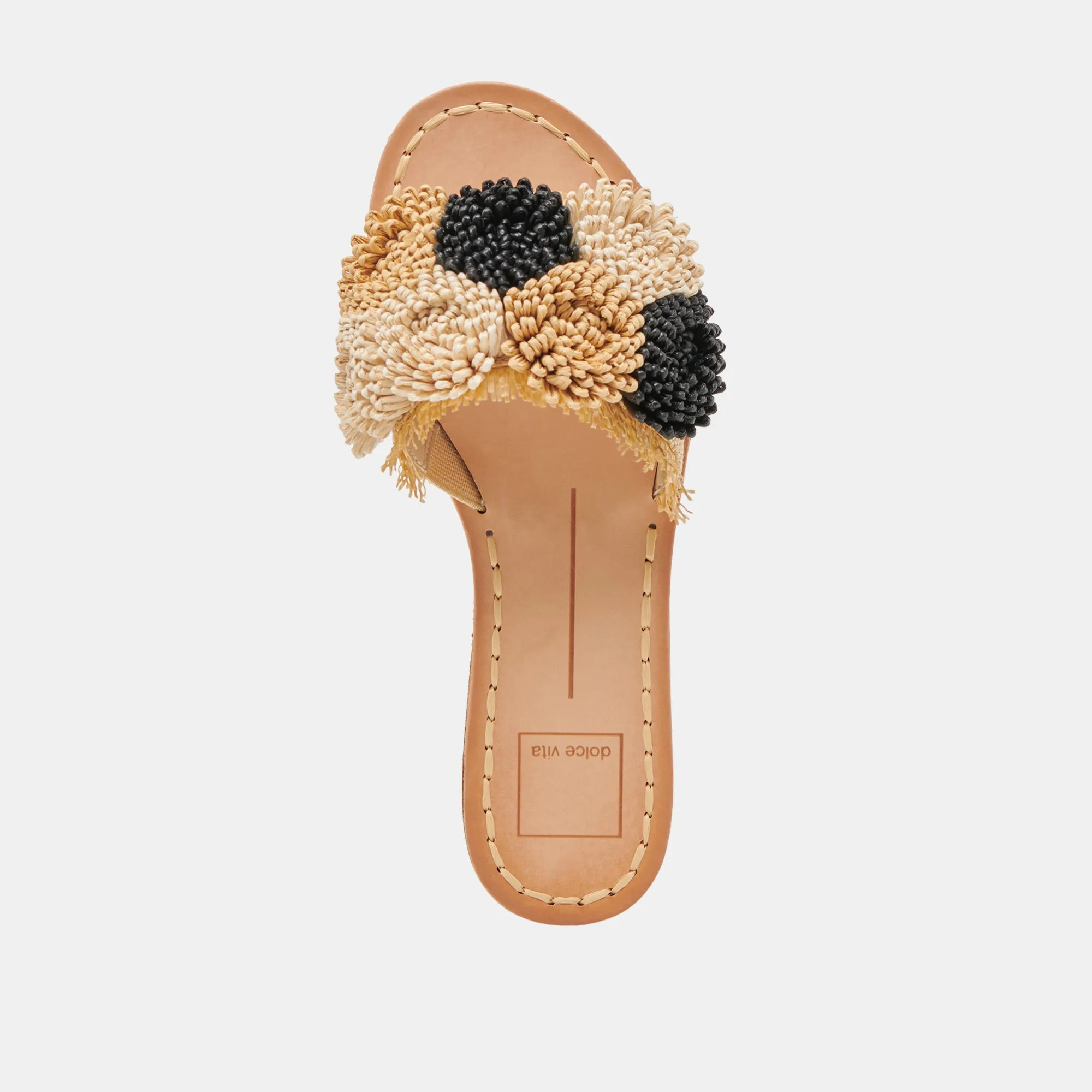 DANELA SANDALS BLACK NATURAL RAFFIA