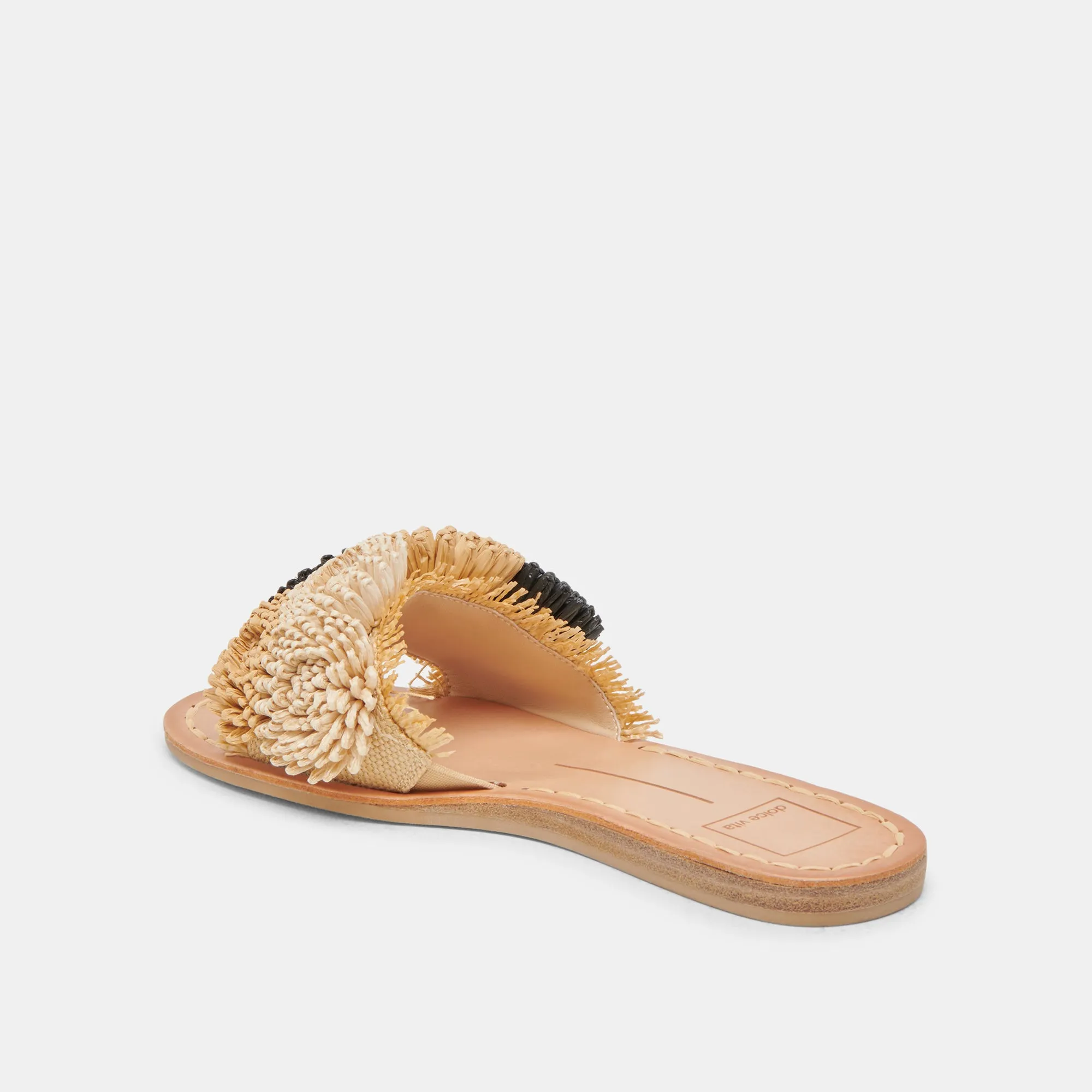 DANELA SANDALS BLACK NATURAL RAFFIA