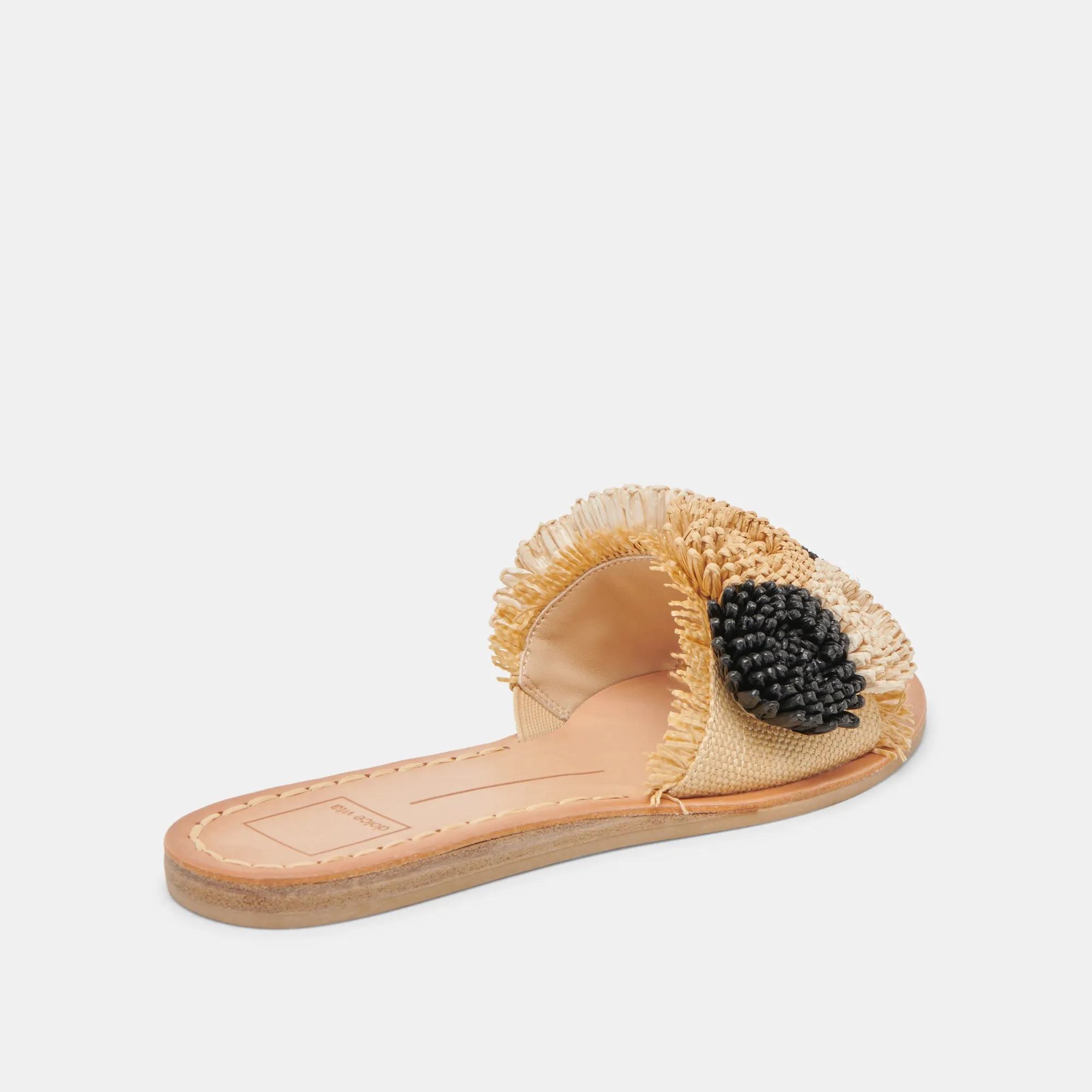 DANELA SANDALS BLACK NATURAL RAFFIA