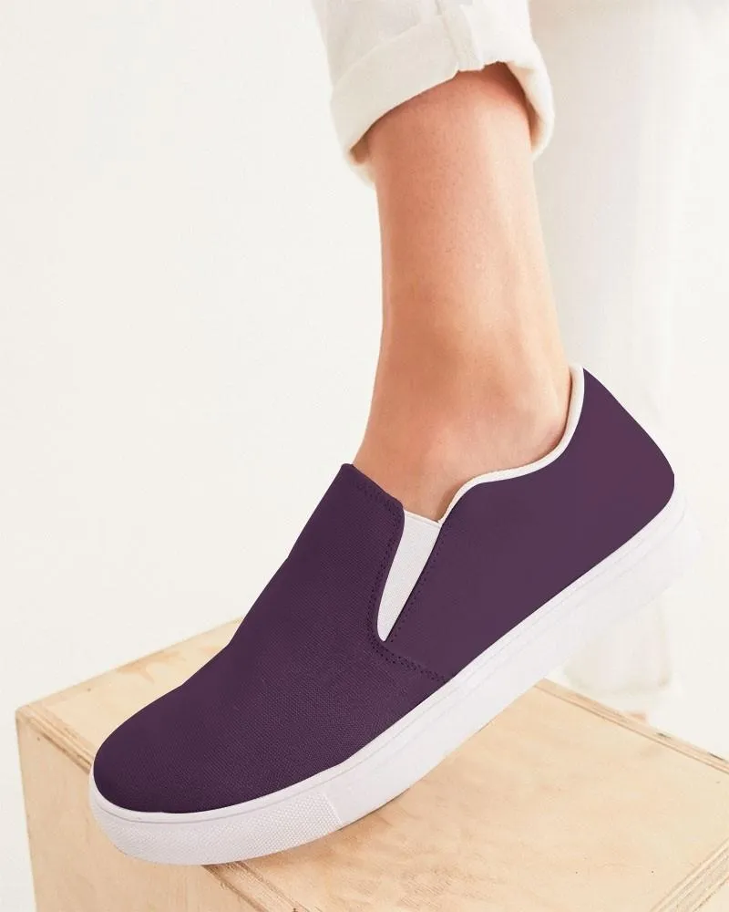 Dark Purple Slip-On Canvas Sneakers | Women's | Dark Pastel Purple | C30M60Y0K80