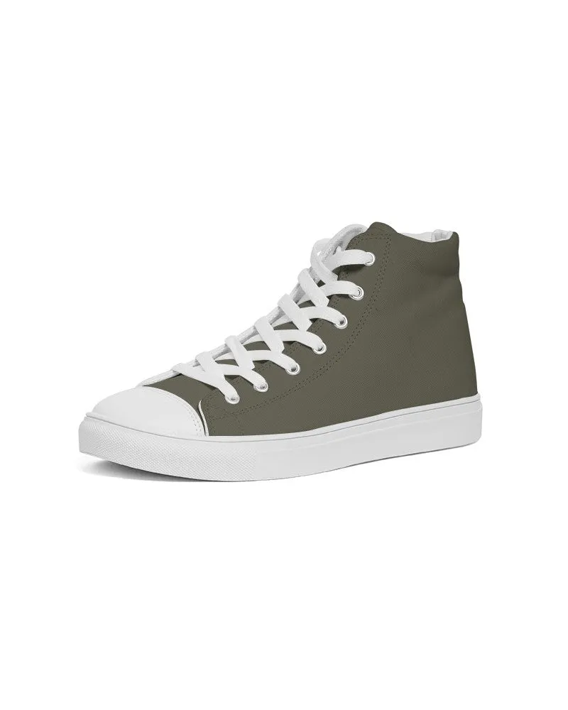 Dark Yellow Women's High-top Canvas Sneakers | Women's | Dark Pale Pastel Yellow | C0M0Y30K80