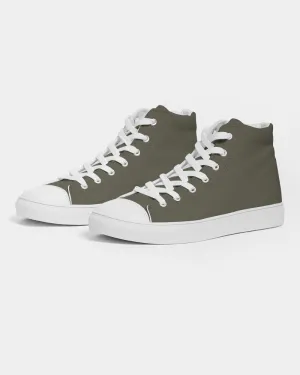 Dark Yellow Women's High-top Canvas Sneakers | Women's | Dark Pale Pastel Yellow | C0M0Y30K80