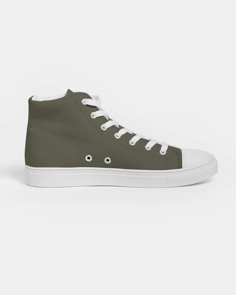 Dark Yellow Women's High-top Canvas Sneakers | Women's | Dark Pale Pastel Yellow | C0M0Y30K80