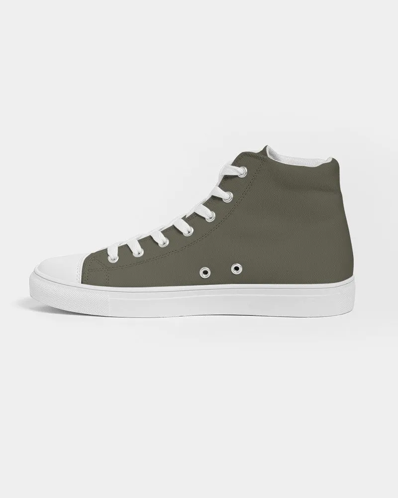 Dark Yellow Women's High-top Canvas Sneakers | Women's | Dark Pale Pastel Yellow | C0M0Y30K80