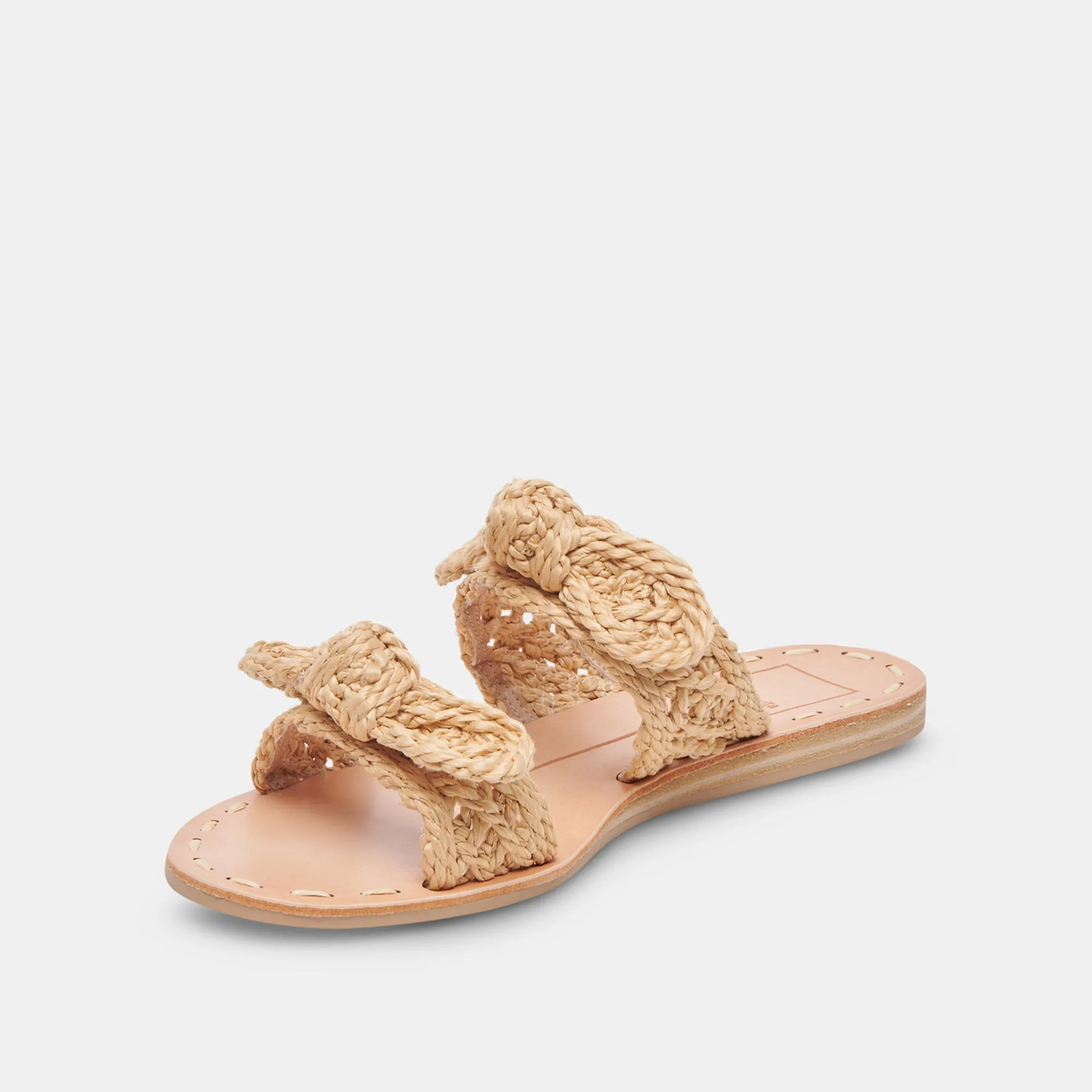 DINAH WIDE SANDALS LT NATURAL RAFFIA