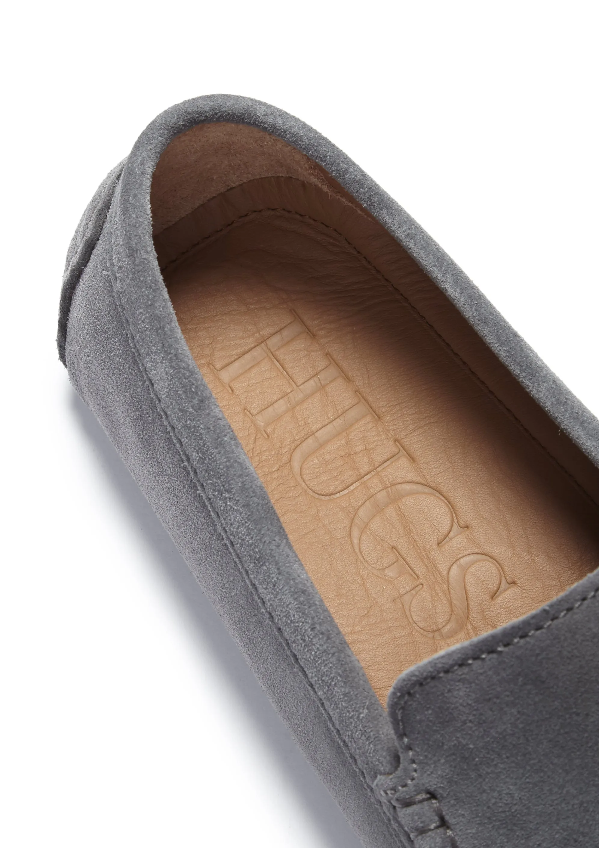 Driving Loafers, slate grey suede