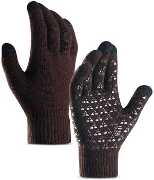 DZRZVD Winter Warm Touchscreen Gloves for Women Men Knit Wool Lined Texting