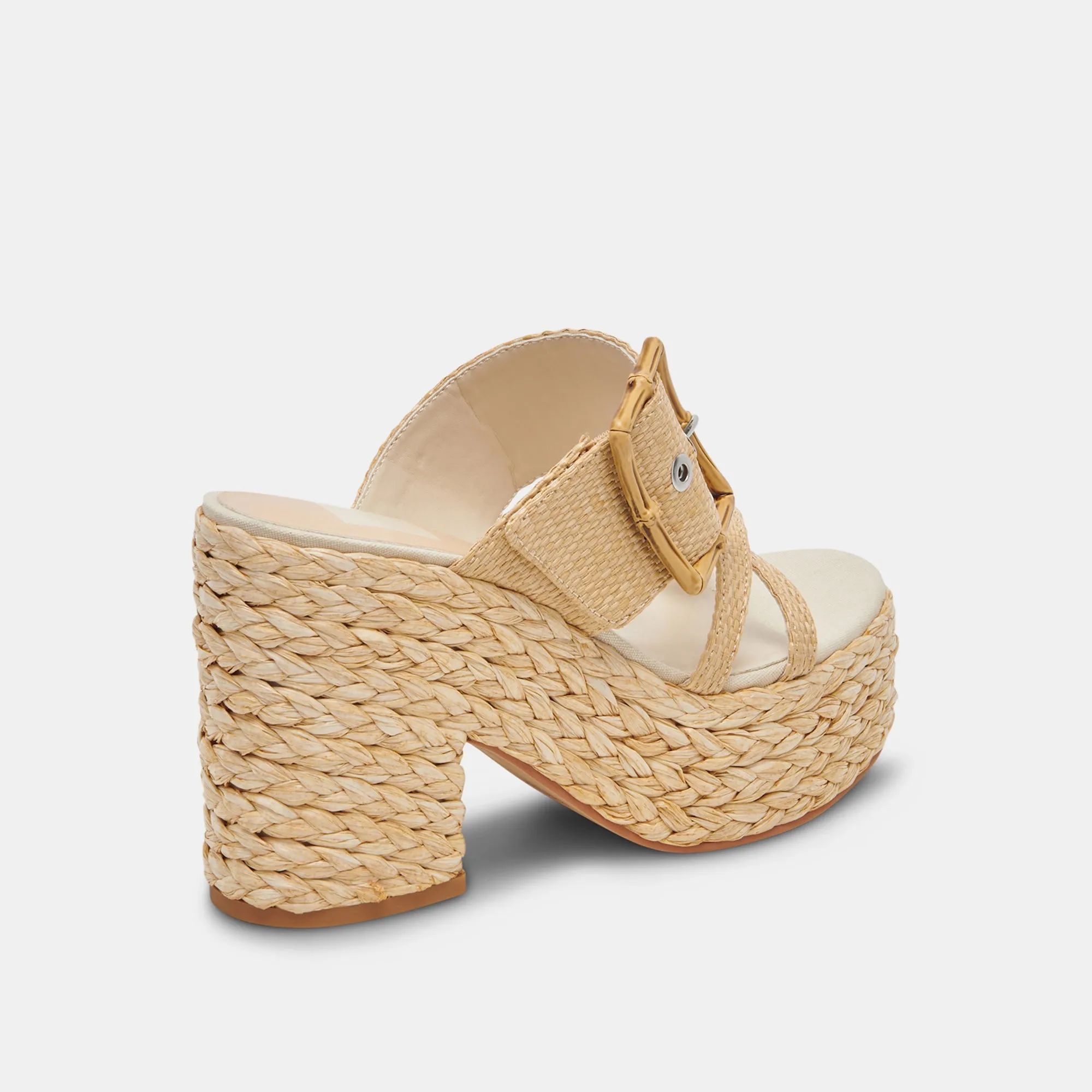 EDWINA HEELS LT NATURAL RAFFIA