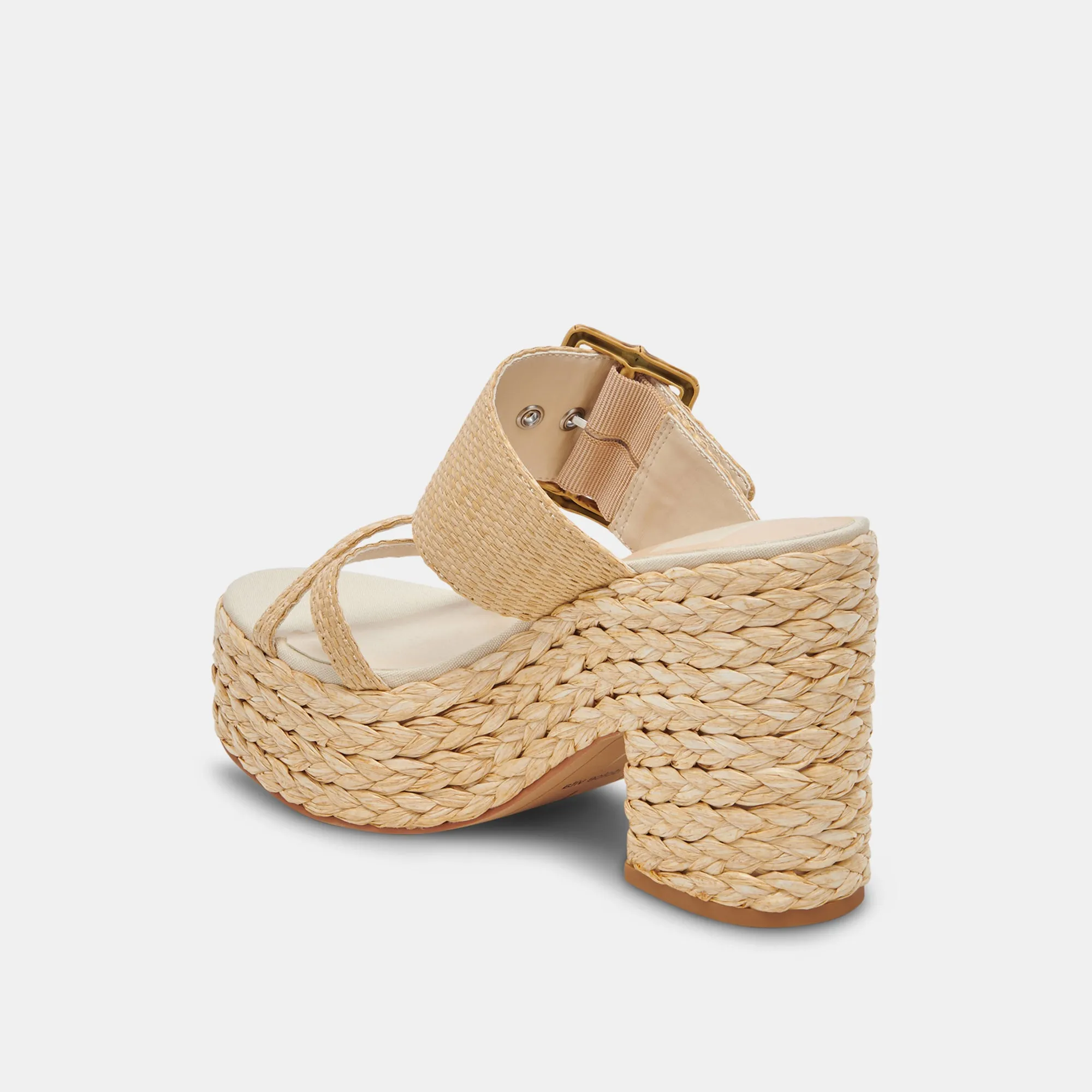 EDWINA HEELS LT NATURAL RAFFIA