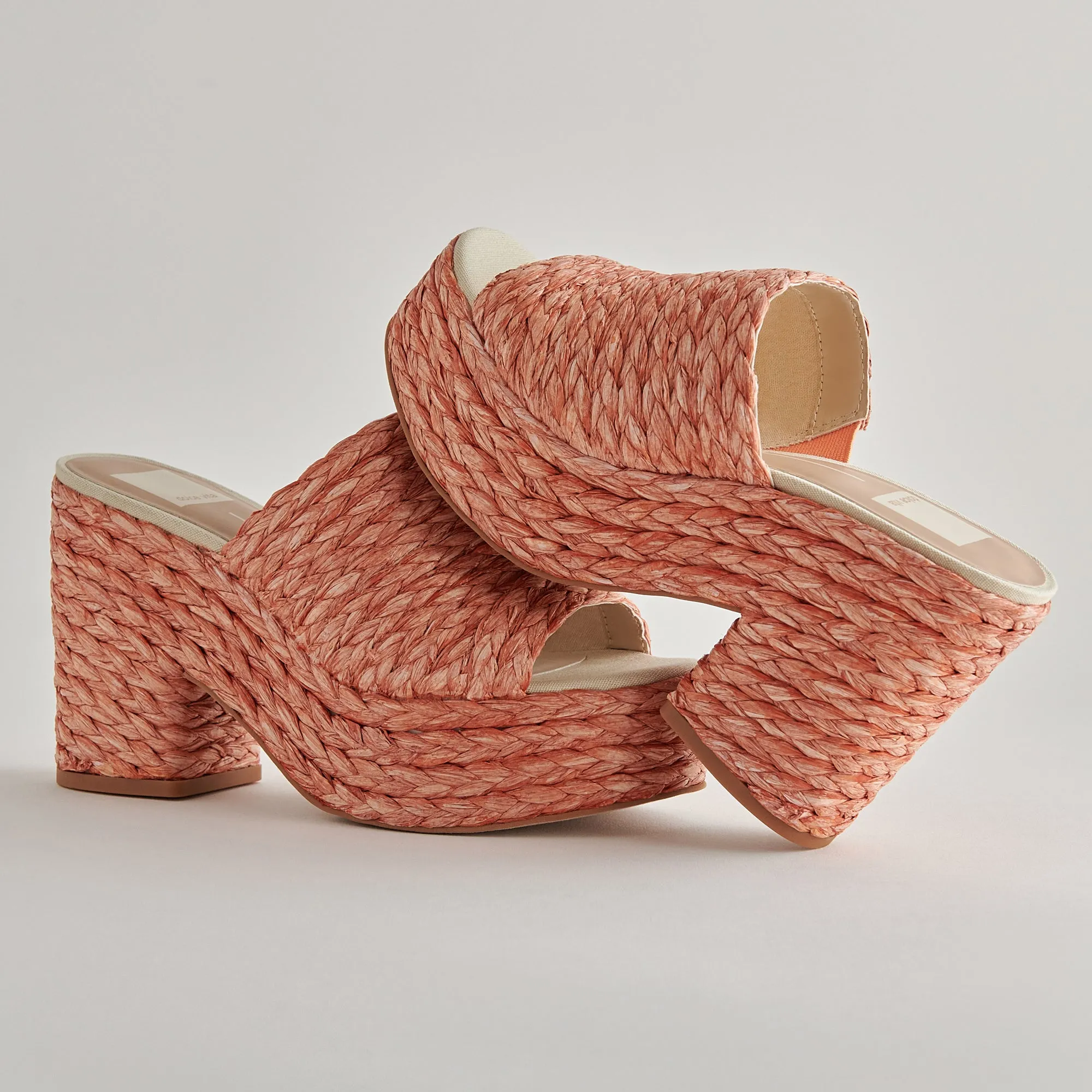 ELORA HEELS ORANGE RAFFIA