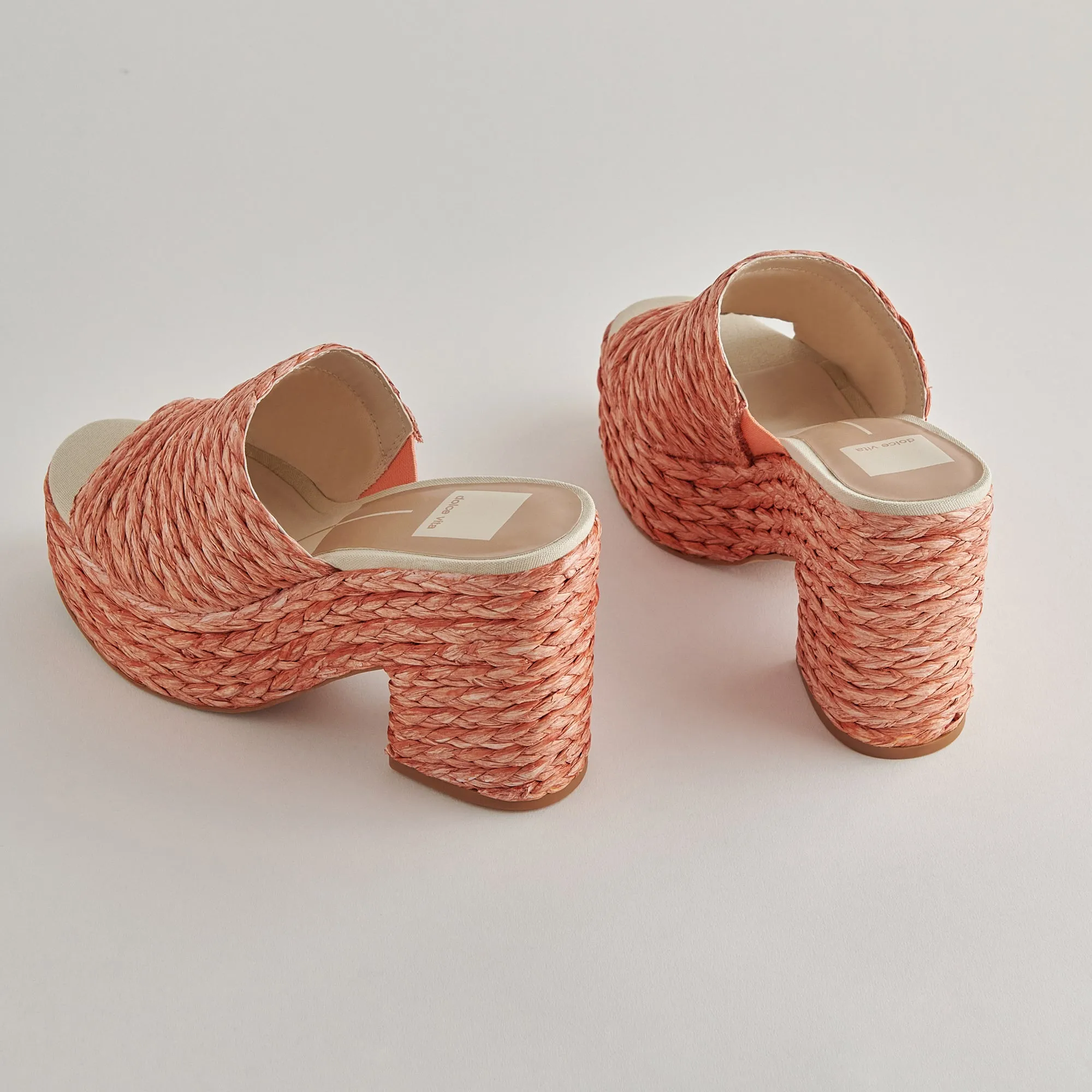 ELORA HEELS ORANGE RAFFIA