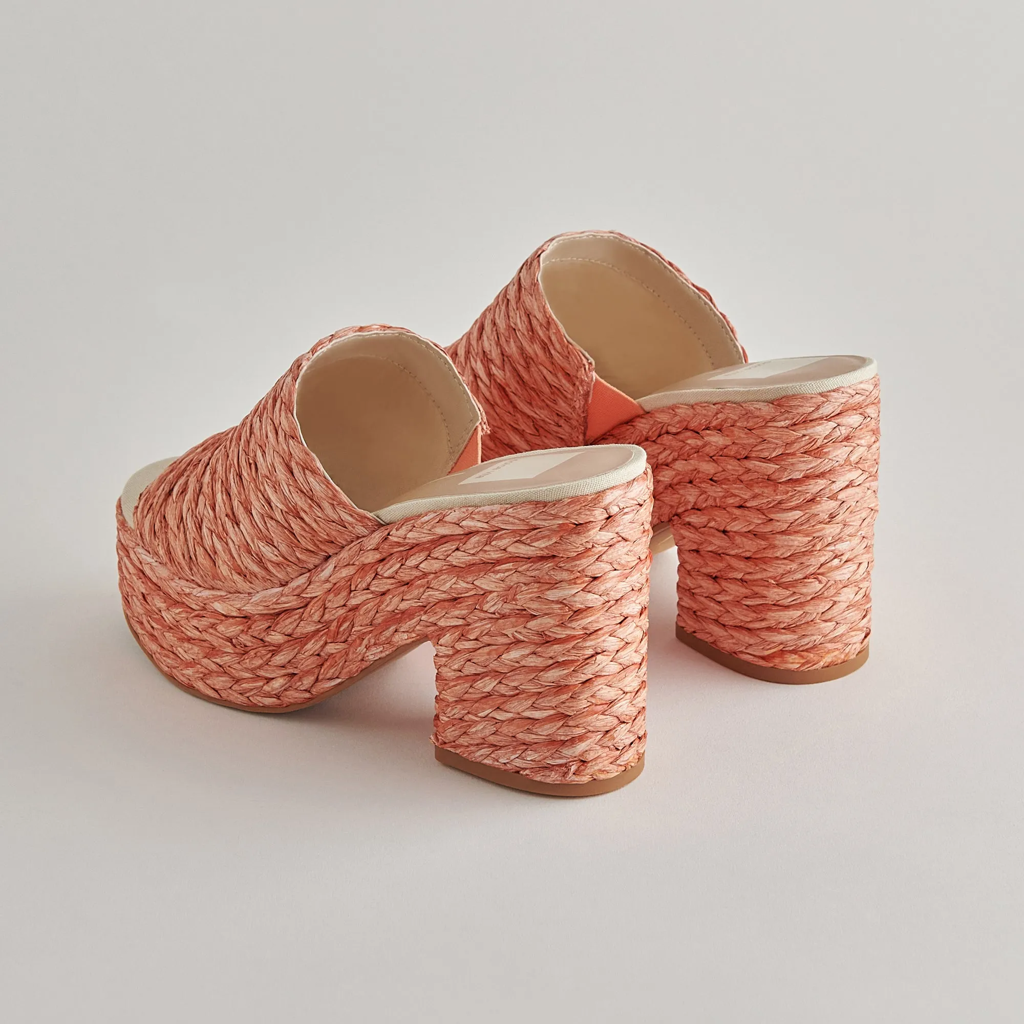 ELORA HEELS ORANGE RAFFIA